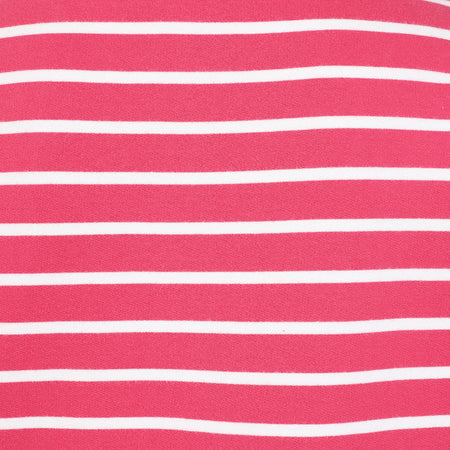 LJ94S - Ladies Striped Roll Neck Sweatshirt - Cherry