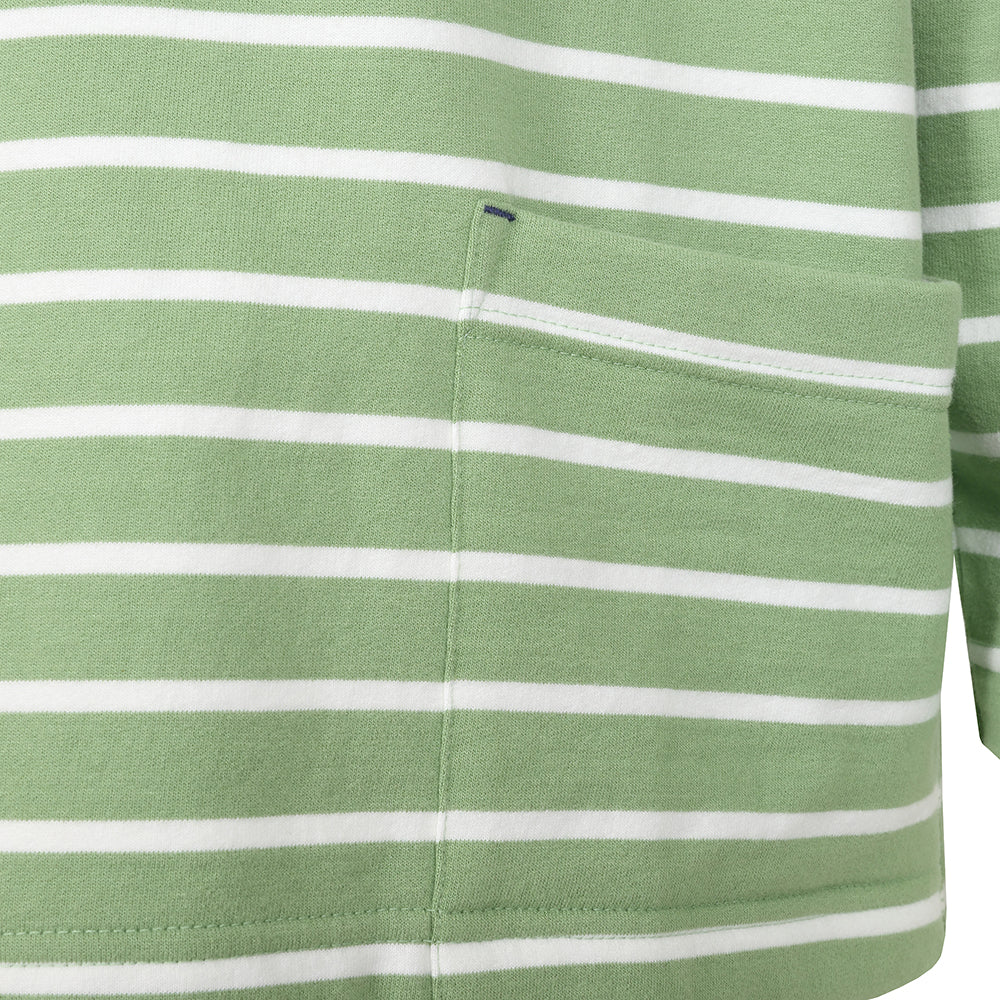 LJ94S - Ladies Striped Roll Neck Sweatshirt -  Grass