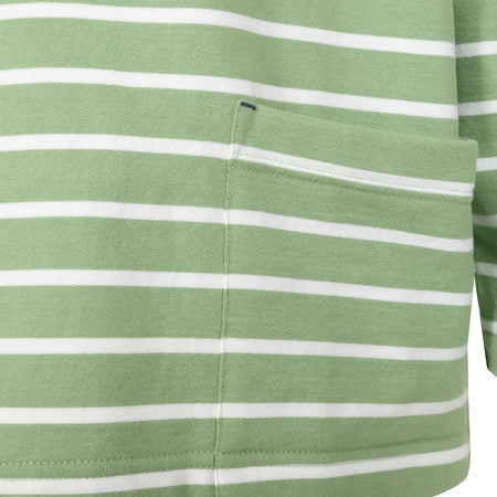 LJ94S - Ladies Striped Roll Neck Sweatshirt -  Grass
