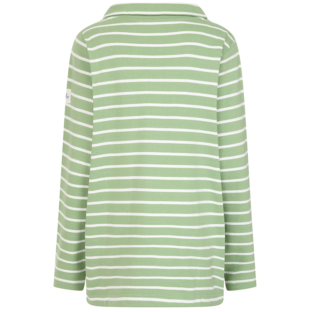 LJ94S - Ladies Striped Roll Neck Sweatshirt -  Grass