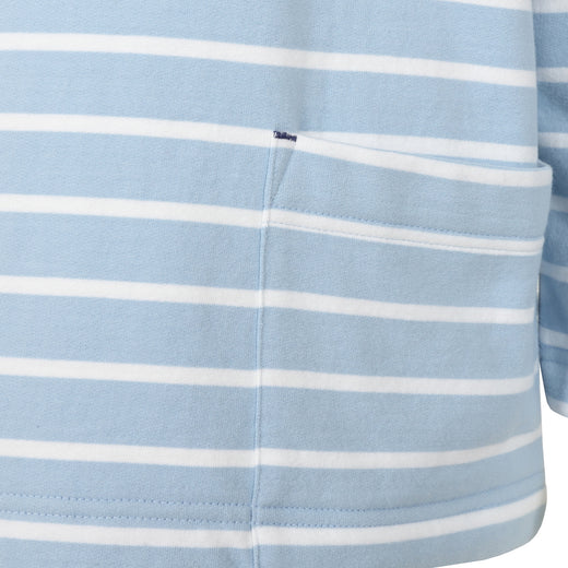 LJ94S - Striped Roll Neck Sweatshirt - Sky
