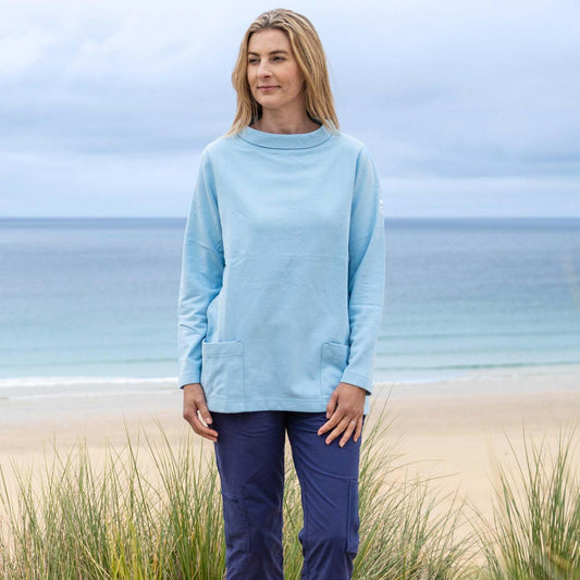 LJ94 - Plain Roll Neck Sweatshirt - Sky