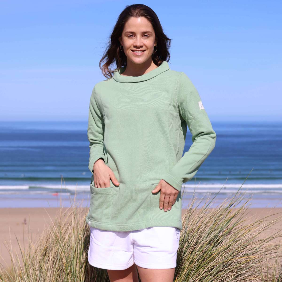 LJ94 - Ladies Roll Neck Sweatshirt - Grass