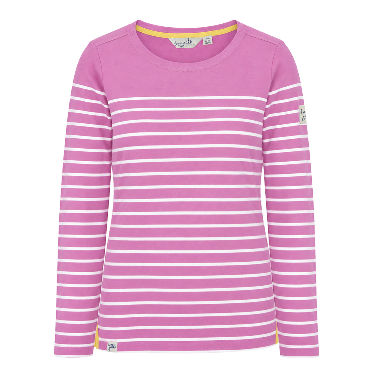 LJ97 - Long Sleeve Striped Breton - Raspberry