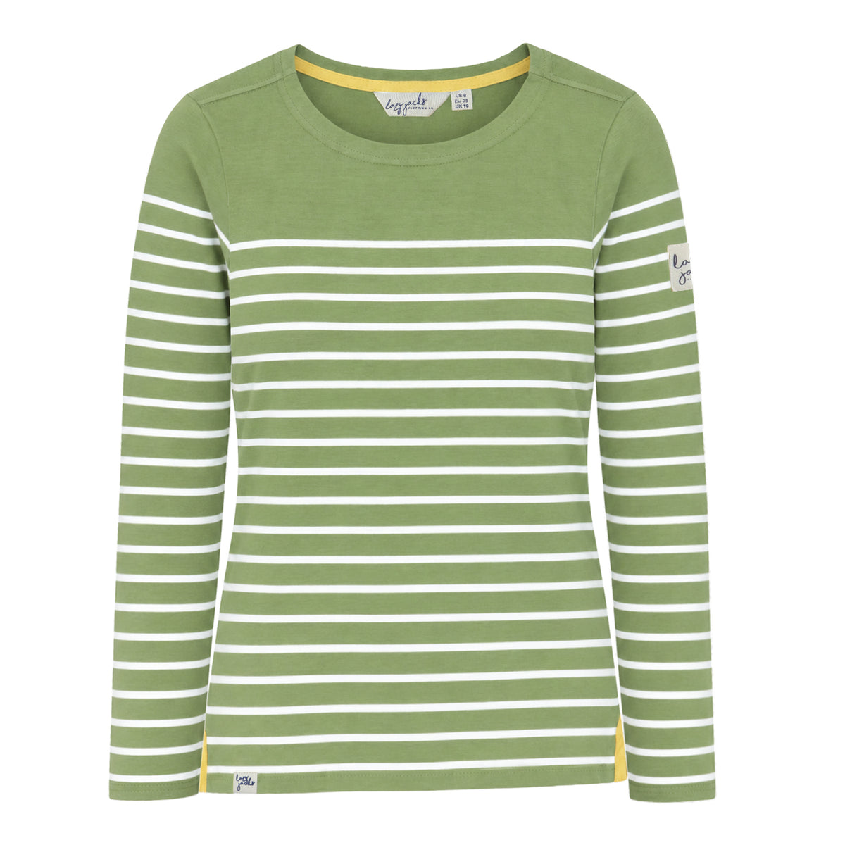 LJ97 - Long Sleeve Striped Breton - Sage