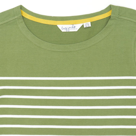 LJ97 - Long Sleeve Striped Breton - Sage
