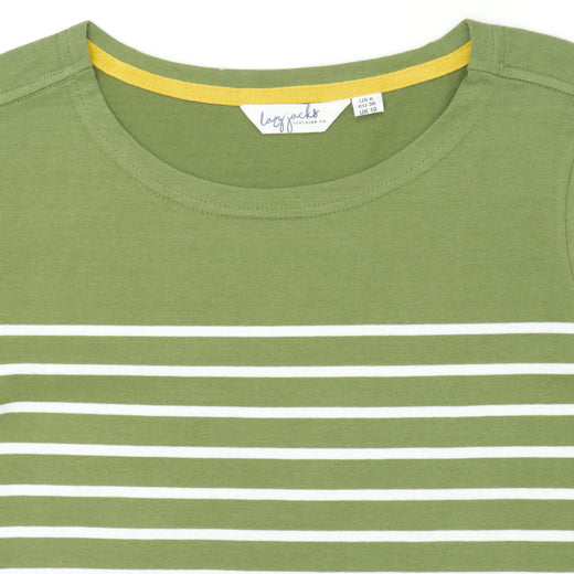 LJ97 - Long Sleeve Striped Breton - Sage
