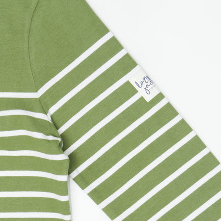 LJ97 - Long Sleeve Striped Breton - Sage