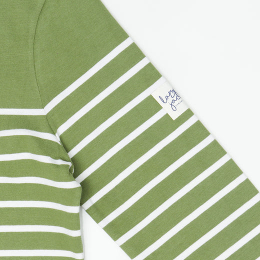 LJ97 - Long Sleeve Striped Breton - Sage