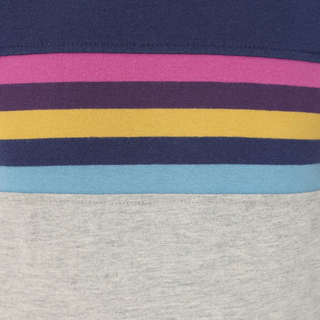 LJ97C - Girls' Striped Breton Top - Grey Marl