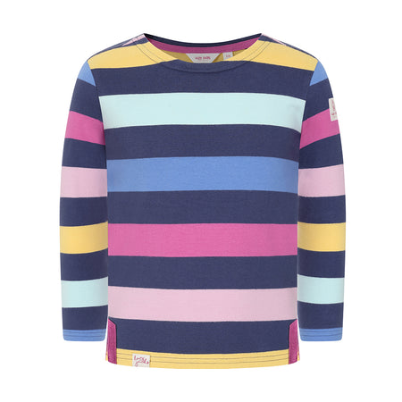 LJ97C - Girls' Striped Breton Top - Twilight