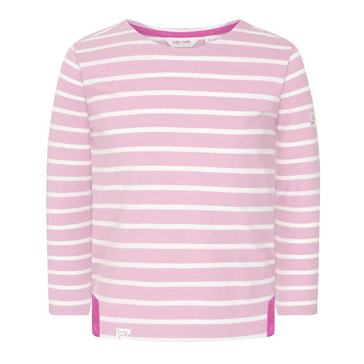 LJ97C - Girls Long Sleeve Striped Breton - Pink