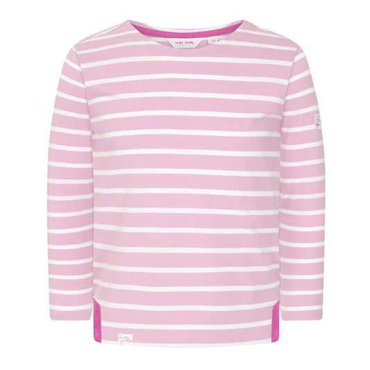 LJ97C - Girls Long Sleeve Striped Breton - Pink