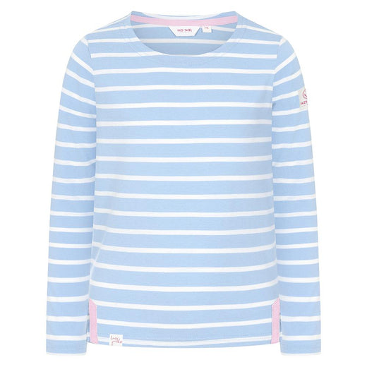 LJ97C - Girls Long Sleeved Striped Breton - Sky