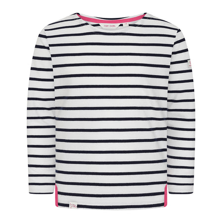 LJ97C - Girls Long Sleeve Breton Top - Chalk