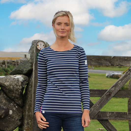LJ97 - Striped Breton Top - Marine
