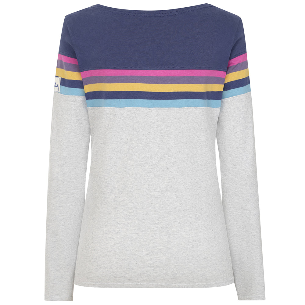 LJ97M - Multi Striped Breton Top - Prism Grey Marle