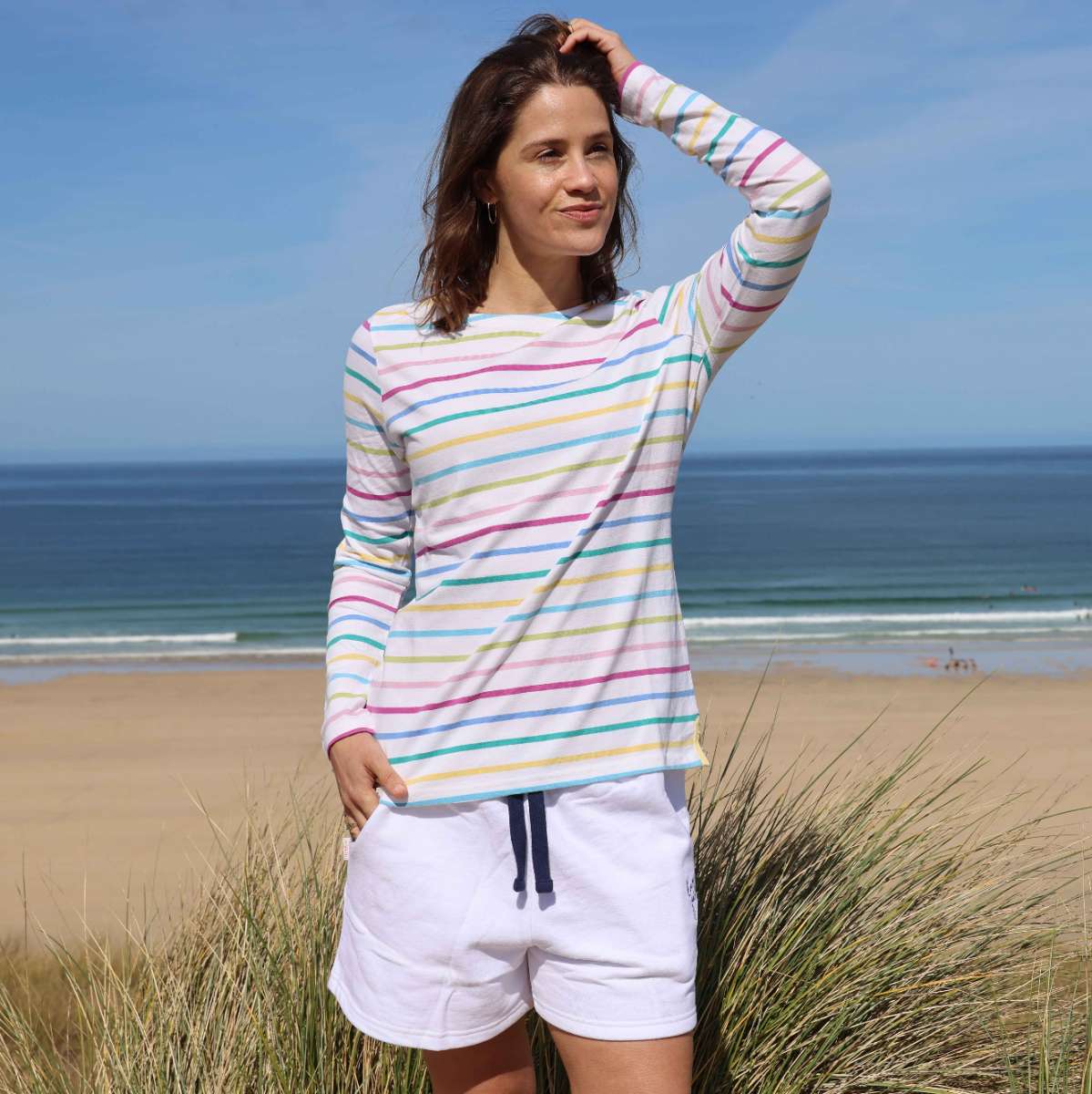 LJ97M - Ladies Long Sleeve Brenton Top - Multi