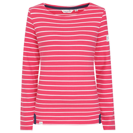 LJ97 - Ladies Long Sleeve Breton Top - Cherry