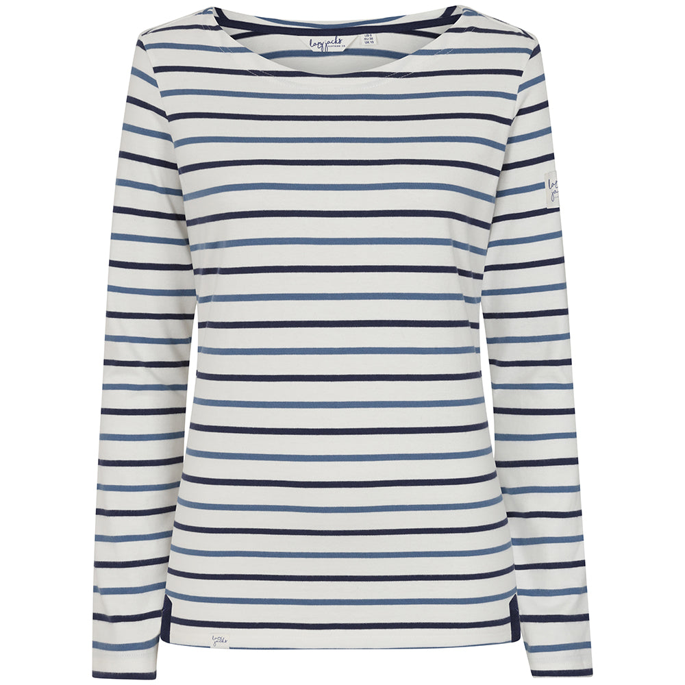 LJ97 - Long Sleeve Striped Breton - Blue
