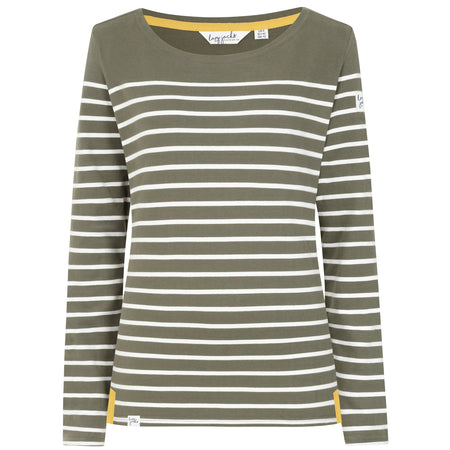 LJ97 - Striped Breton Top - Khaki