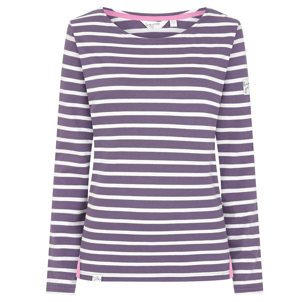 LJ97 - Striped Breton Top - Loganberry