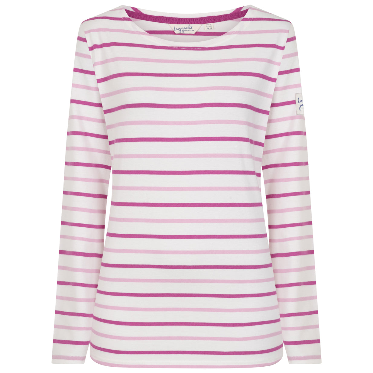 LJ97 - Long Sleeve Striped Breton - Pink