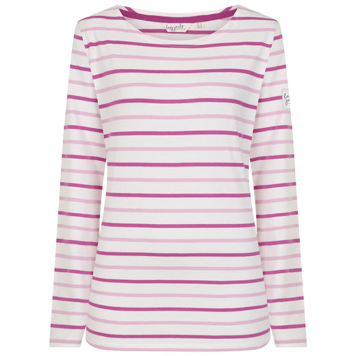 LJ97 - Long Sleeve Striped Breton - Pink