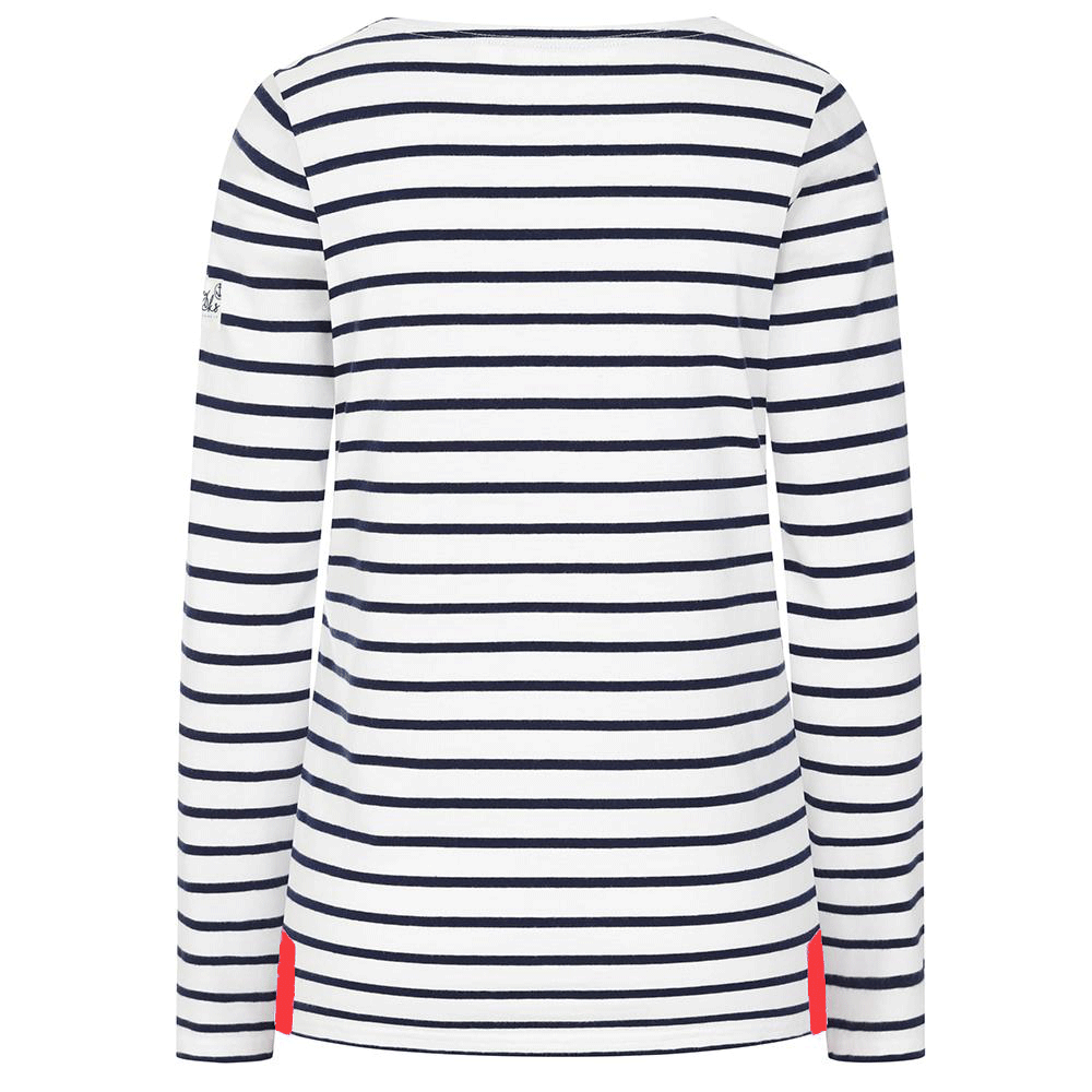 LJ97 - Ladies Striped Breton Top - White