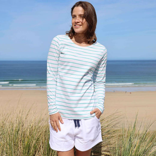 LJ97 - Long Sleeve Striped Breton - Peppermint