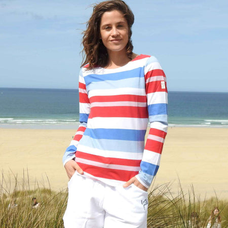 LJ97S - Ladies' Striped Long Sleeve Tee - Red