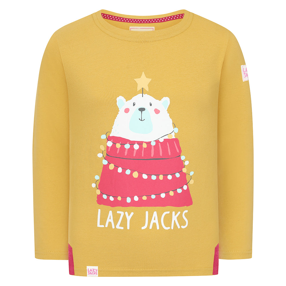 LJ99C - Girls Long Sleeve Printed Top - Heather