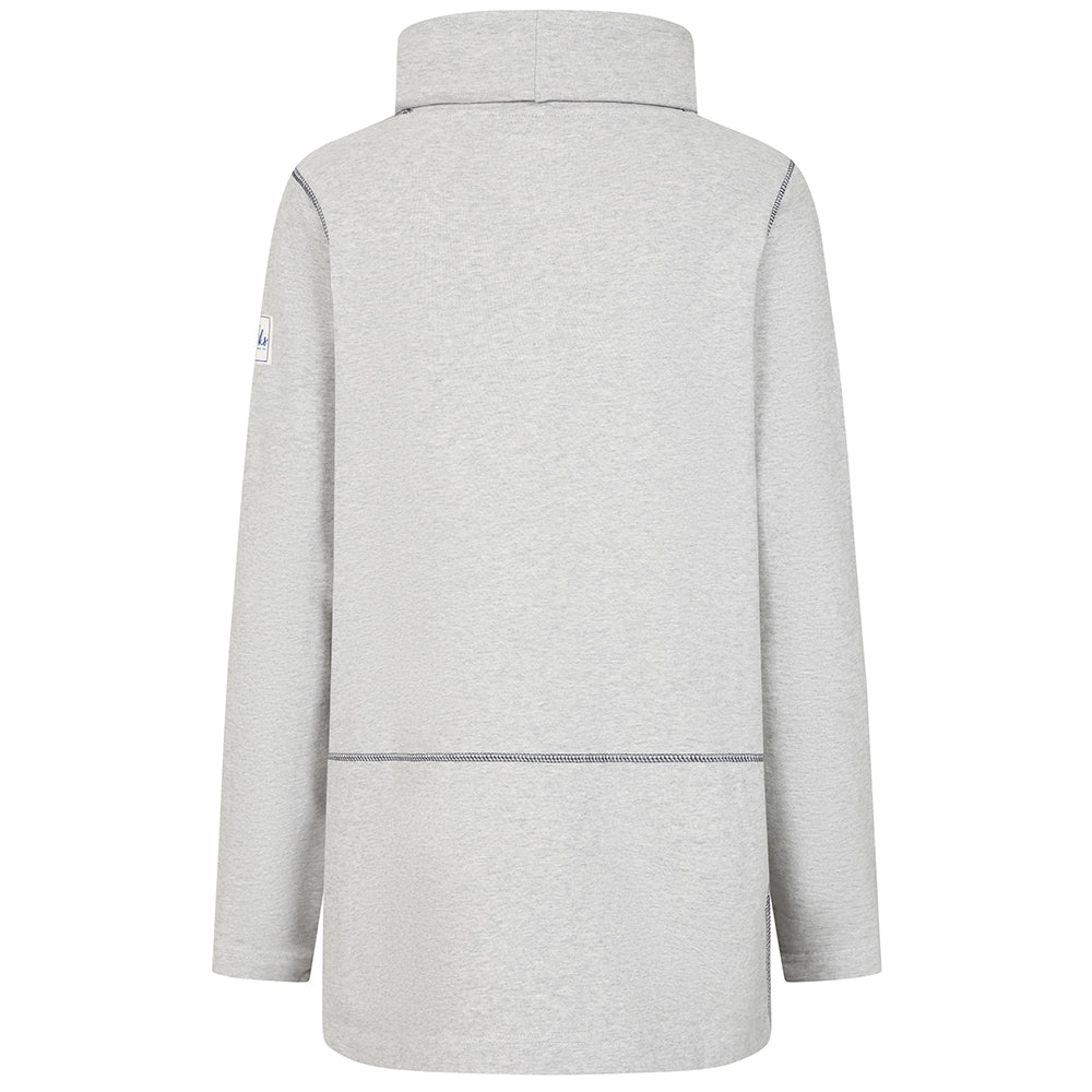 LJ99 - Ladies Plain Roll Neck Sweatshirt - Grey Marle