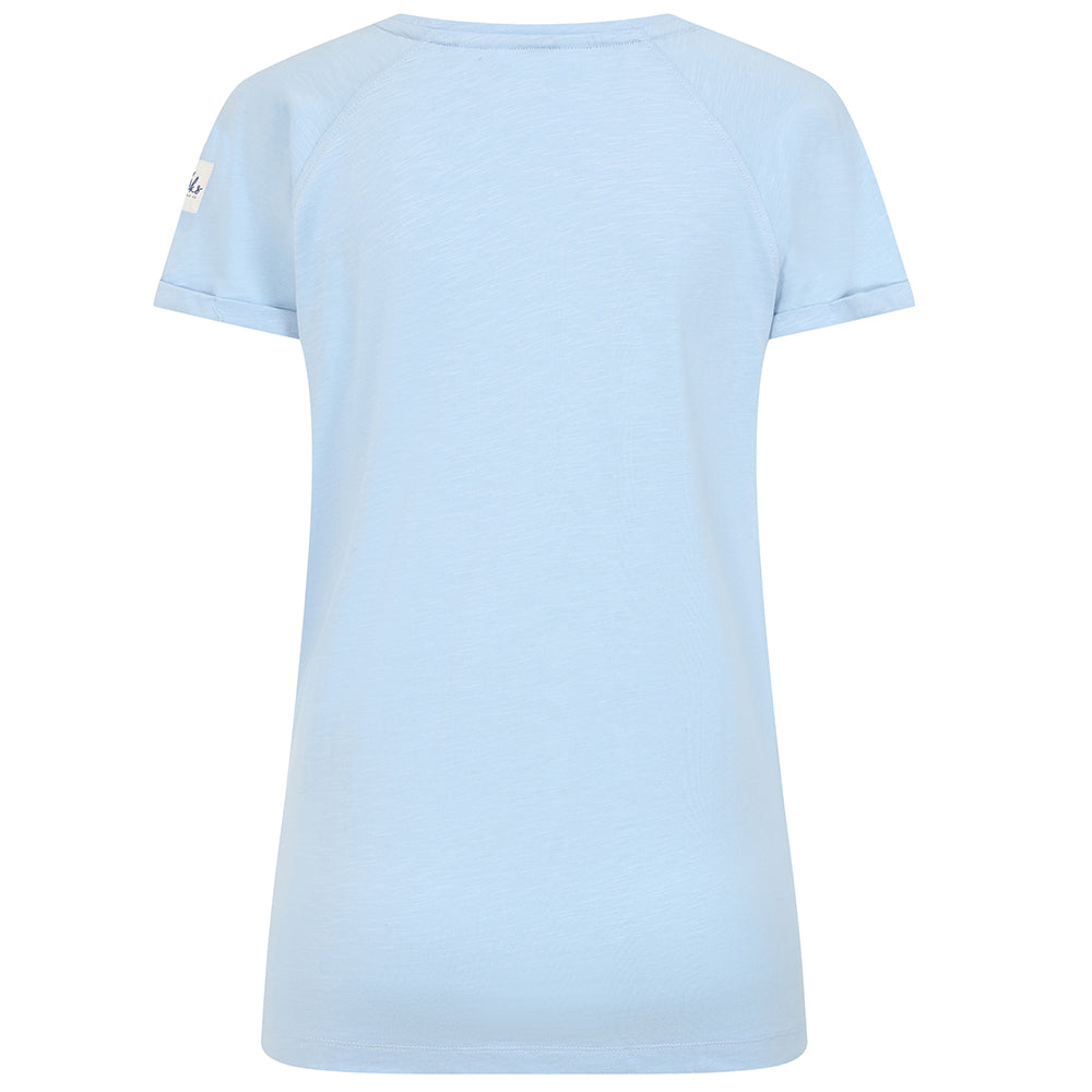 LJ163 - Ladies Roll Sleeve Tee - Sky