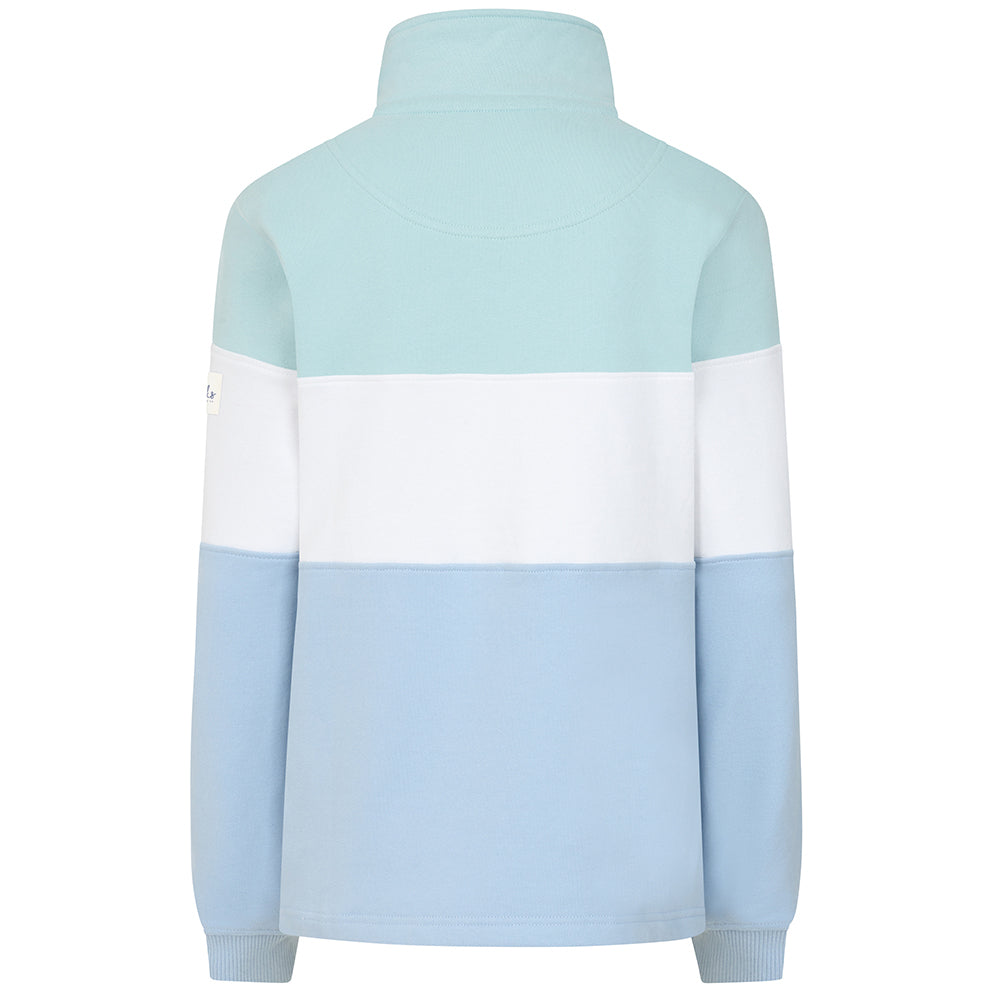 LJ322 - Ladies Quarter Zip Sweatshirt - Sky/Mint