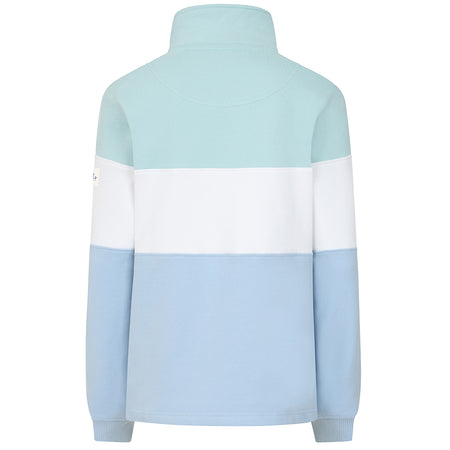 LJ322 - Ladies Quarter Zip Sweatshirt - Sky/Mint