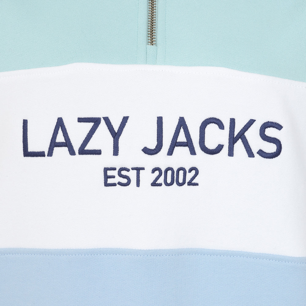 LJ322 - Ladies Quarter Zip Sweatshirt - Sky/Mint