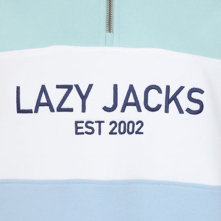 LJ322 - Ladies Quarter Zip Sweatshirt - Sky/Mint