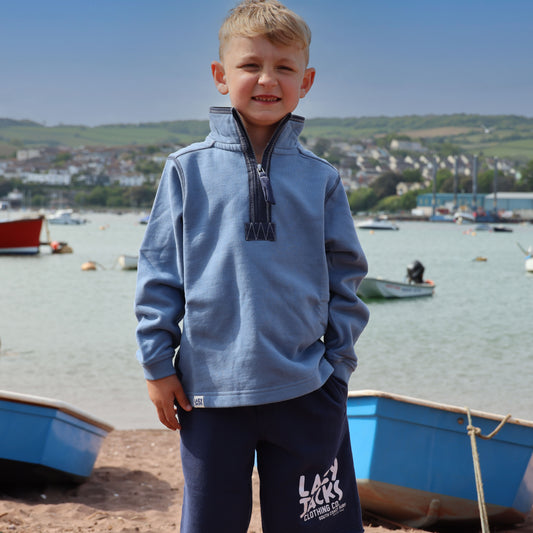 LJ40C - Boy's 1/4 Zip Sweatshirt - Airforce