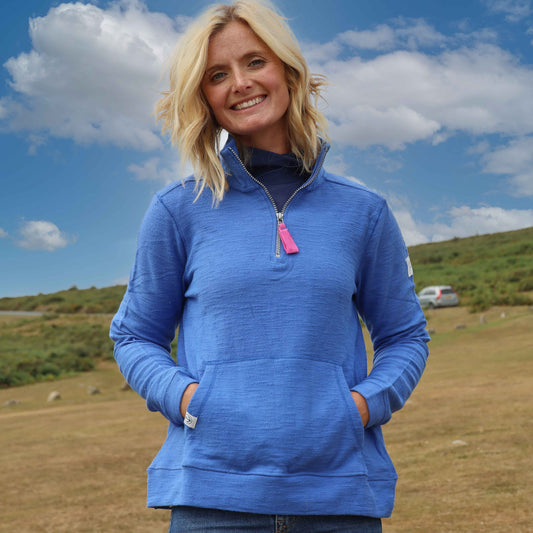 LJ109 - Ladies Textured Sweatshirt - Azure