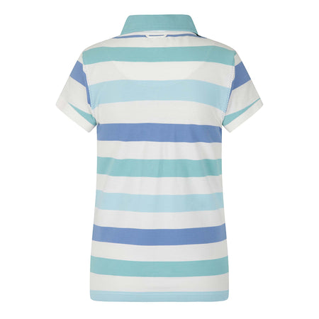 LJ22E - Ladies Striped Polo - Turquoise