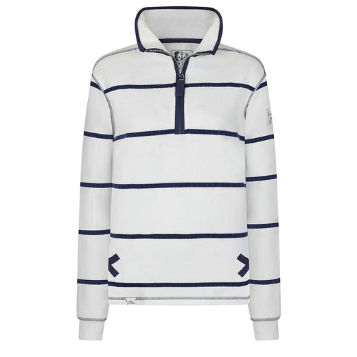 LJ35 - Ladies' Striped 1/4 Zip Sweatshirt - White