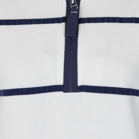 LJ35 - Ladies' Striped 1/4 Zip Sweatshirt - White