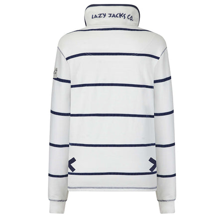 LJ35 - Ladies' Striped 1/4 Zip Sweatshirt - White