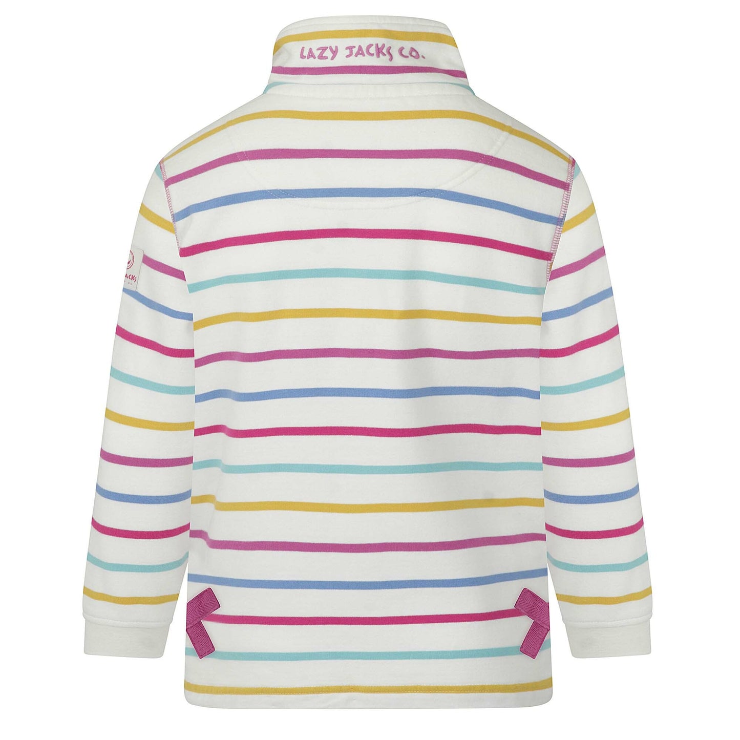 LJ35C - Girls 1/4 zip Stripe Sweatshirt - Periwinkle