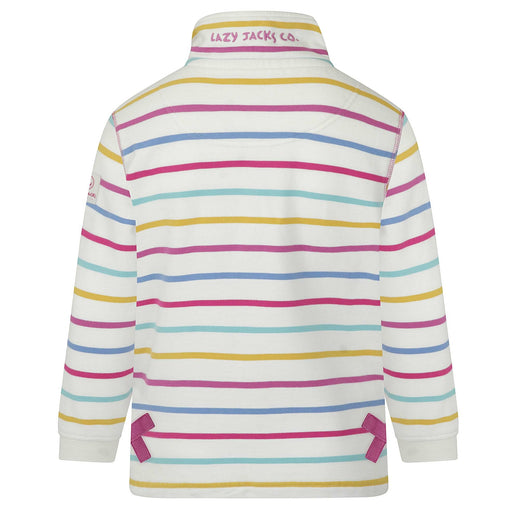 LJ35C - Girls 1/4 zip Stripe Sweatshirt - Periwinkle
