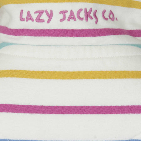 LJ35C - Girls 1/4 zip Stripe Sweatshirt - Periwinkle