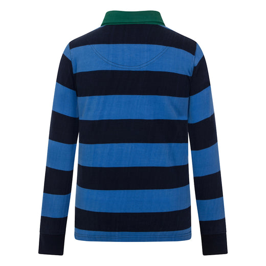 LJ79CE - Boys Striped Rugby Shirt - Deep Sea