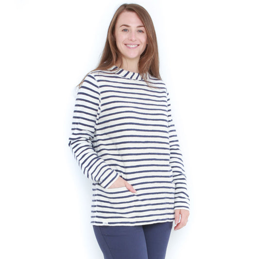 LJ105S - Textured Roll Neck Sweatshirt - Ivory