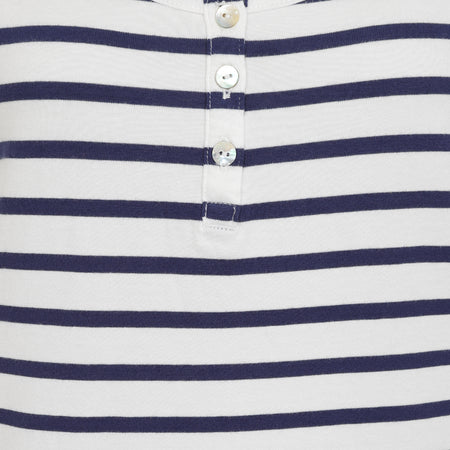 LJ110 - Ladies Cotton Cami - White Marine Stripe